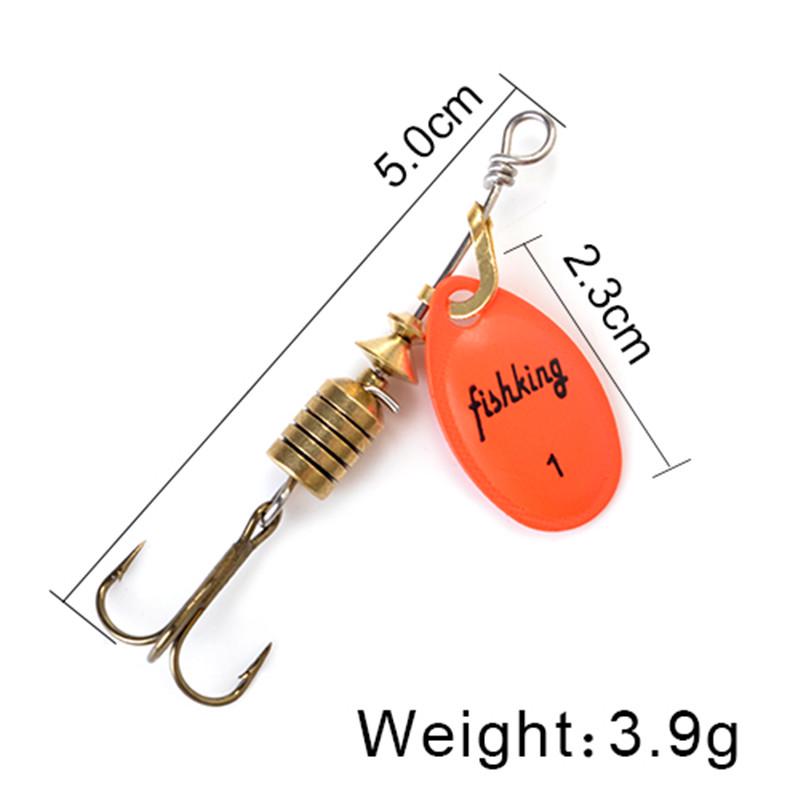 FISH KING Spinner Bait 3,9 г, 4,6 г, 7,4 г, 10,8 г, 15 г, приманки для ложки, металлические приманки для щуки с тройными крючками, искусственная приманка для окуня, рыболовная приманка