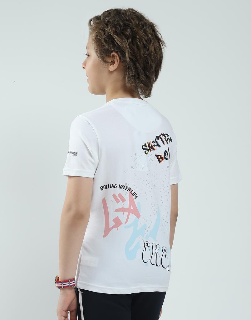 MONTE CARLO Boy's Regular Fit Printed Half Sleeve T-Shirt