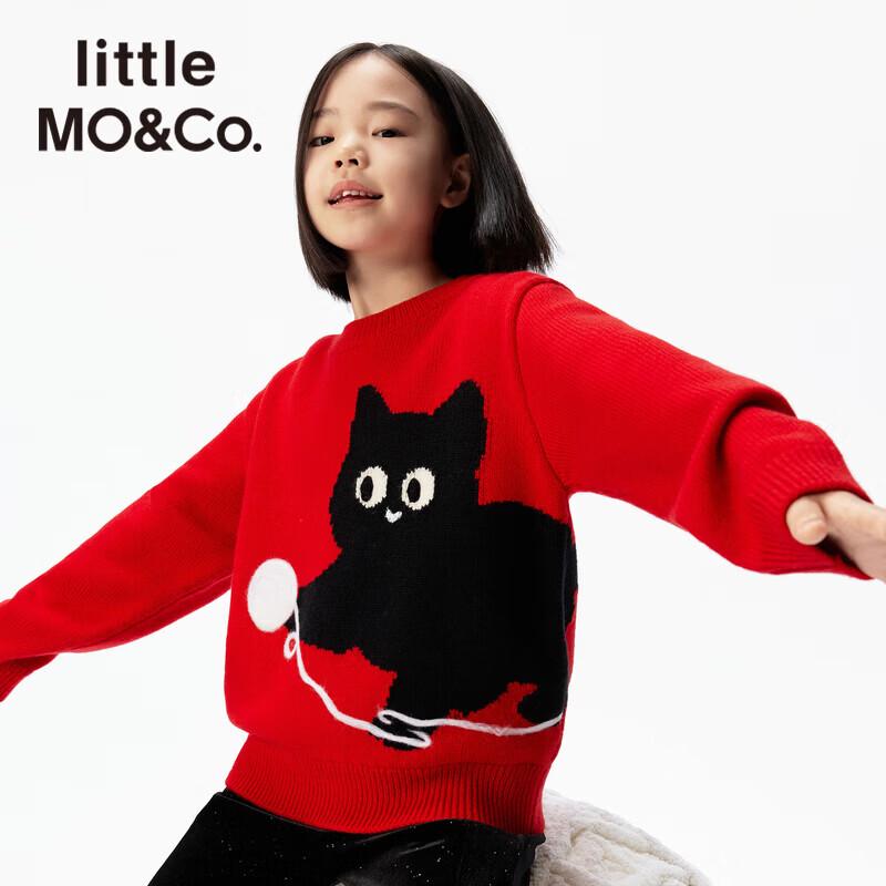Little MO&Co. Детский пуловер с принтом кошек