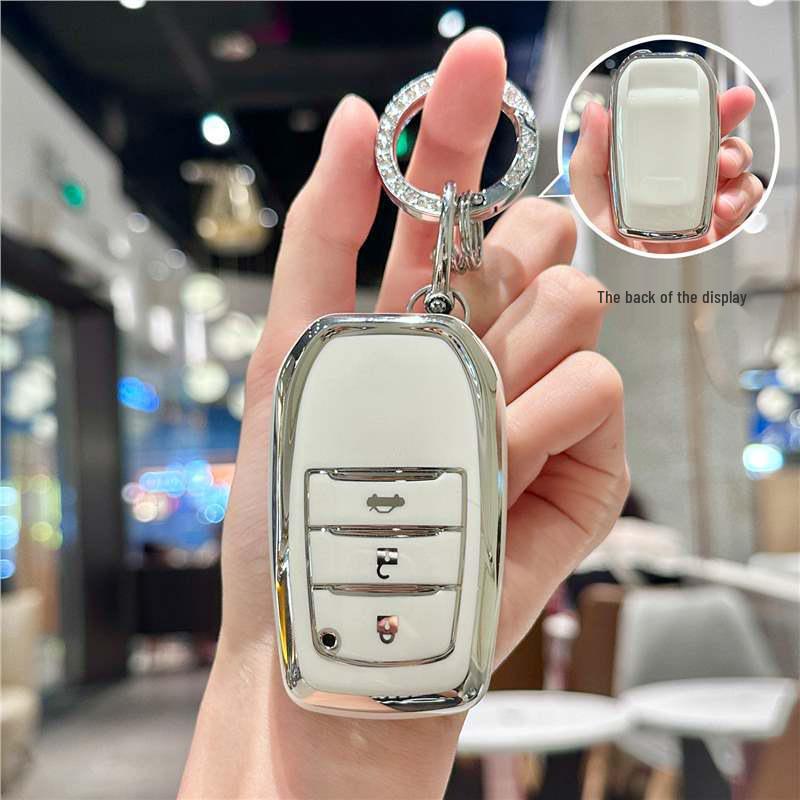 Silver Edge Key Case for Toyota Models: Corolla, RAV4, Camry, Vios, Highlander