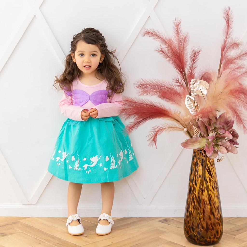 [monoii] Платье принцессы для детей Ариэль Русалочка Цельное детское платье-фартук Платье принцессы для девочек Детский костюм принцессы Костюм на Хэллоуин (120 СМ