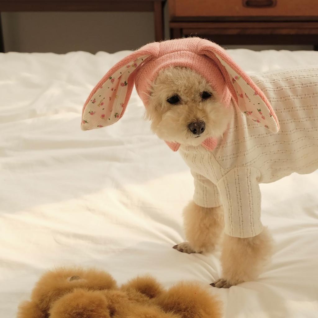 Cute Rabbit Ear Shape Hat for Cat Dress Up Funny Costume Pet Hat Christmas Cosplay Warm Headwear Dogs Cat Accessories