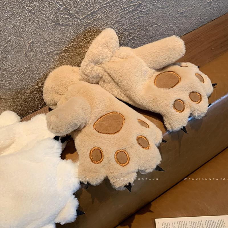 Мультяшный милый медвежья лапа кошачья лапа плюшевый подарок перчатки школьница плюшевый утолщенный анти-зимний