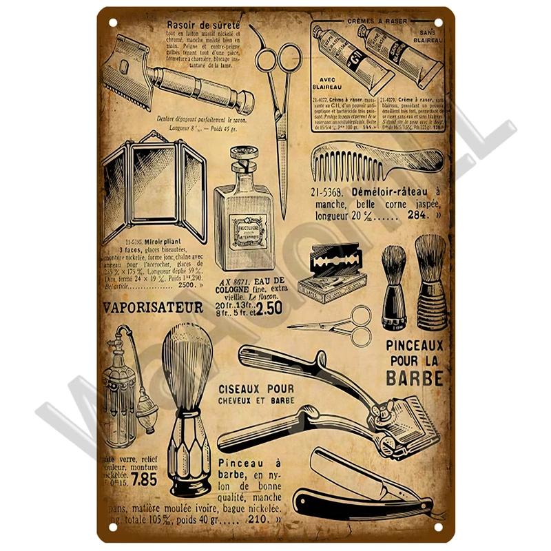 Barber Shop Tin Sign Poster Vintage Wall Posters Metal Sign Decorative Wall Plate Kitchen Plaque Metal Vintage Decor Accessories