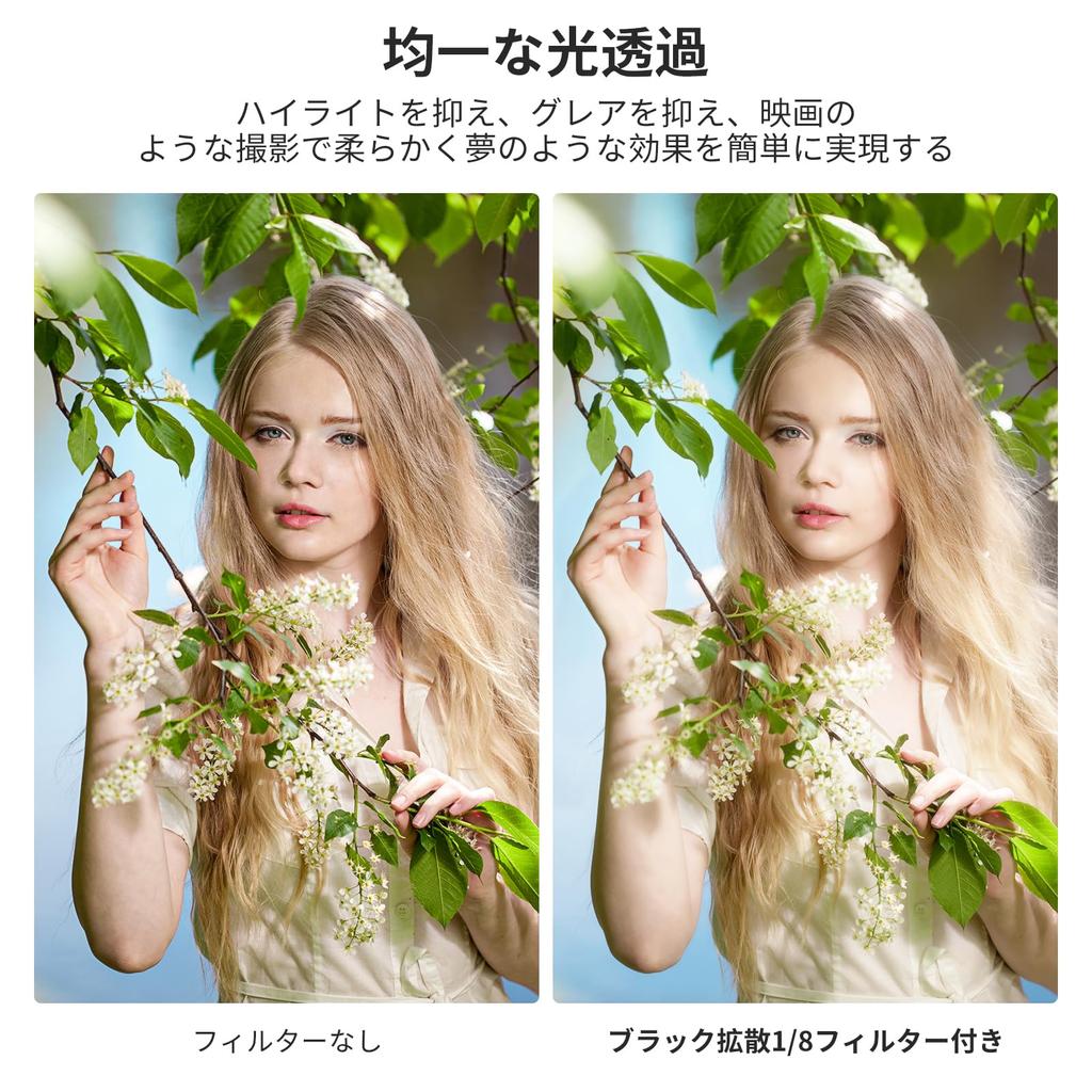 NEEWER 55mm Black Diffuse Filter Movie Effect Lens Filter Camera Lens Filter with Cleaning Cloth Ultra Optical Nano Coatings for 1/8