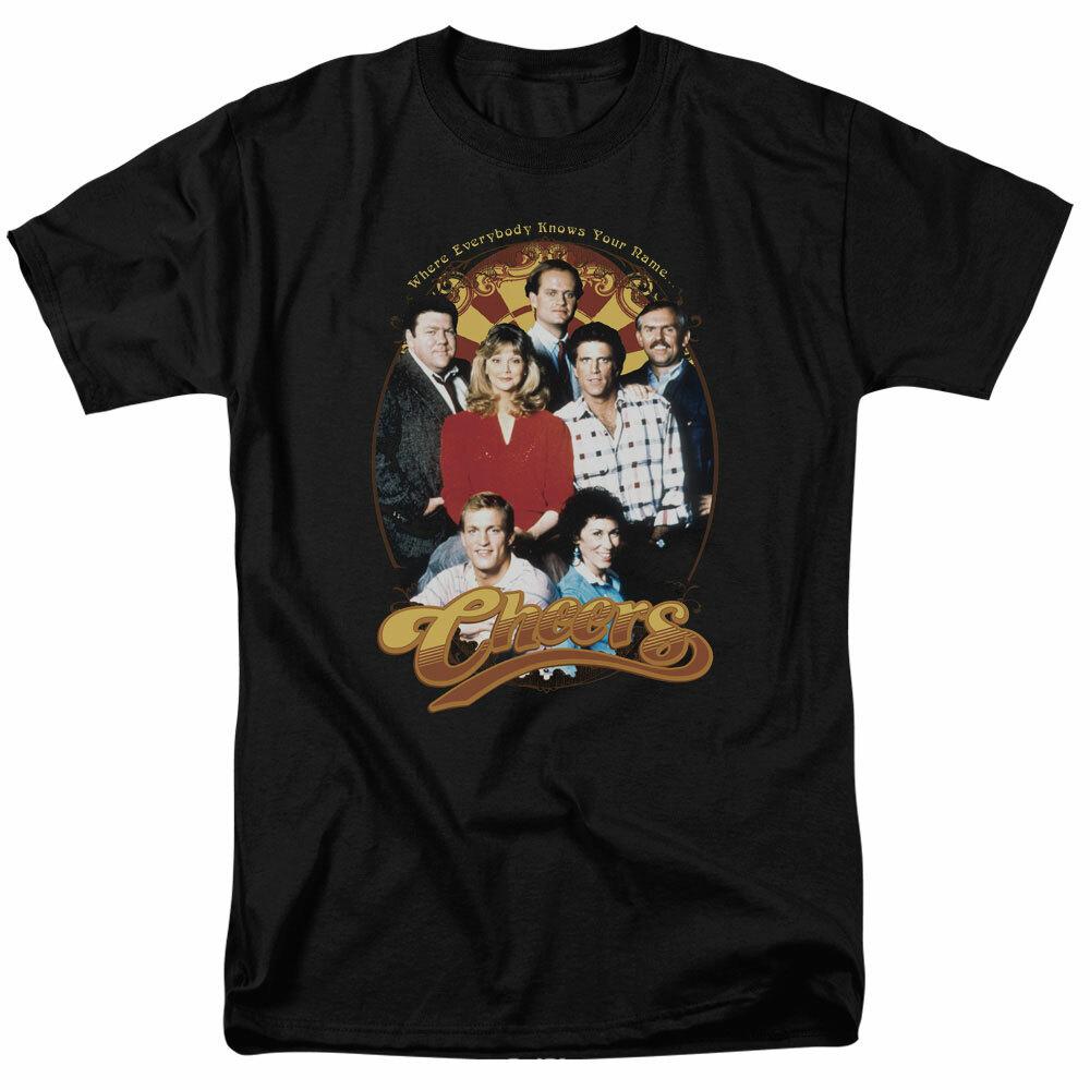 Cheers Group Shot T Shirt Mens Licensed Classic TV Merchandise Black