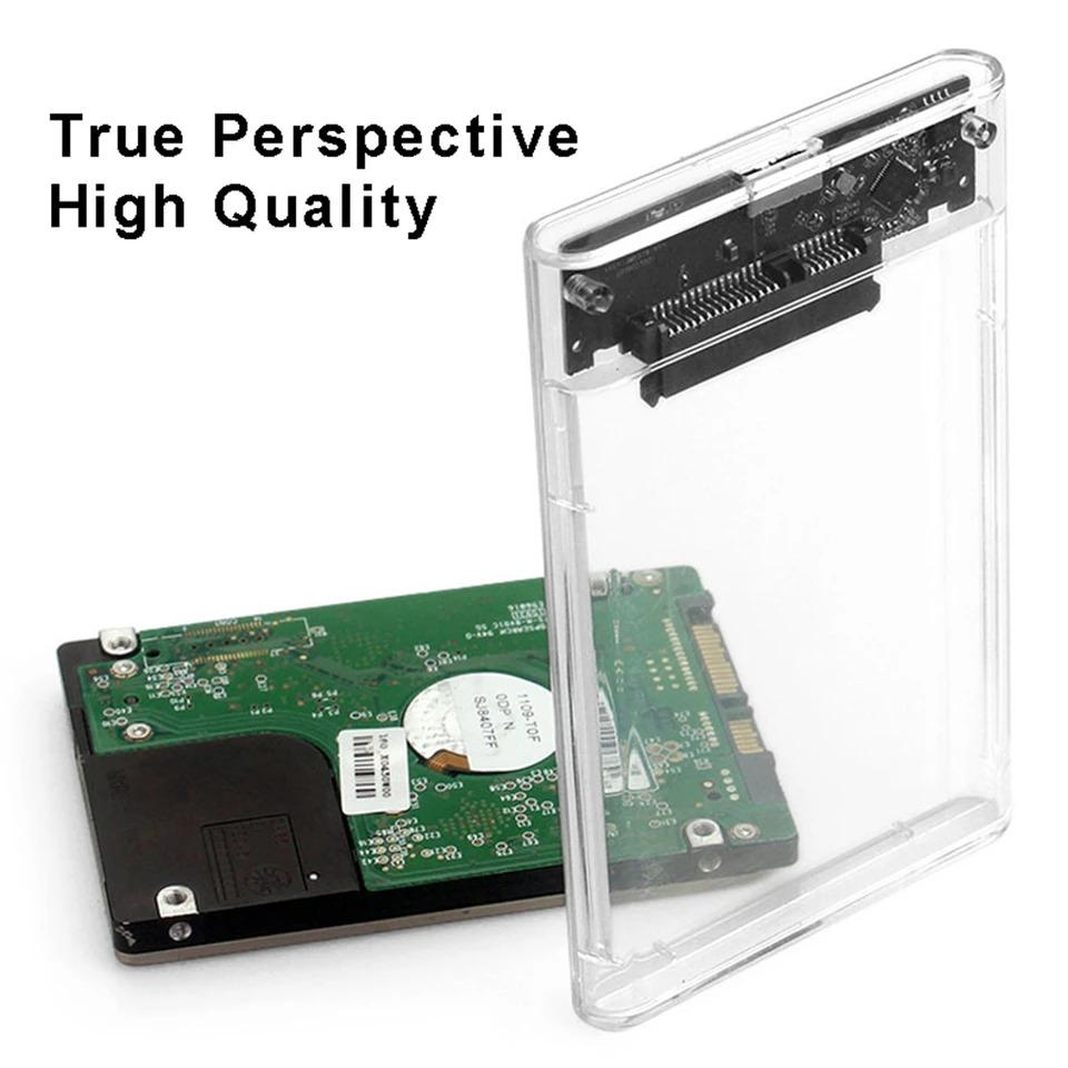 Внешний USB HDD чехол 5 Гбит/с 2,5-дюймовый прозрачный чехол для жесткого диска Корпус жесткого диска SATA HDD SSD чехол для хранения ноутбука ПК