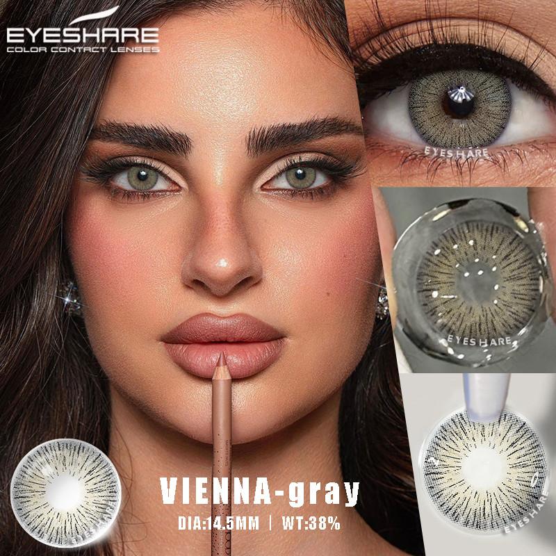 Eyeshare Fashion Colored Contact Lenses for Eyes 1pair Blue Eye Lenses Gray Contacts Cosmetic Contact Lenses Yearly