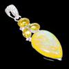Yellow Sapphire, Citrine Gemstone 925 Sterling Silver Jewelry Pendant 2.6"  AH-3323