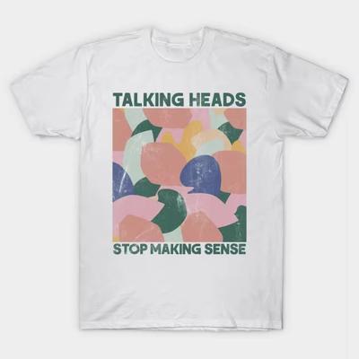 Футболка с оригинальным ретро-фанарт-дизайном Talking Heads Модный бренд Цветок и универсальная футболка Универсальная футболка для женщин и мужчин