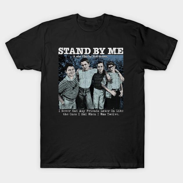 Мужская черная футболка с принтом Stand By Me, печать на трансферной бумаге без вырезания, хлопковая футболка