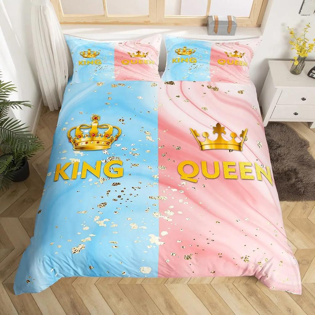 Couple Black And White King Queen Duvet Cover Mr And Mrs Gifts Bedding Set Red Lips Quilt Cover 2/3Pcs Polyester Comforter Cover
