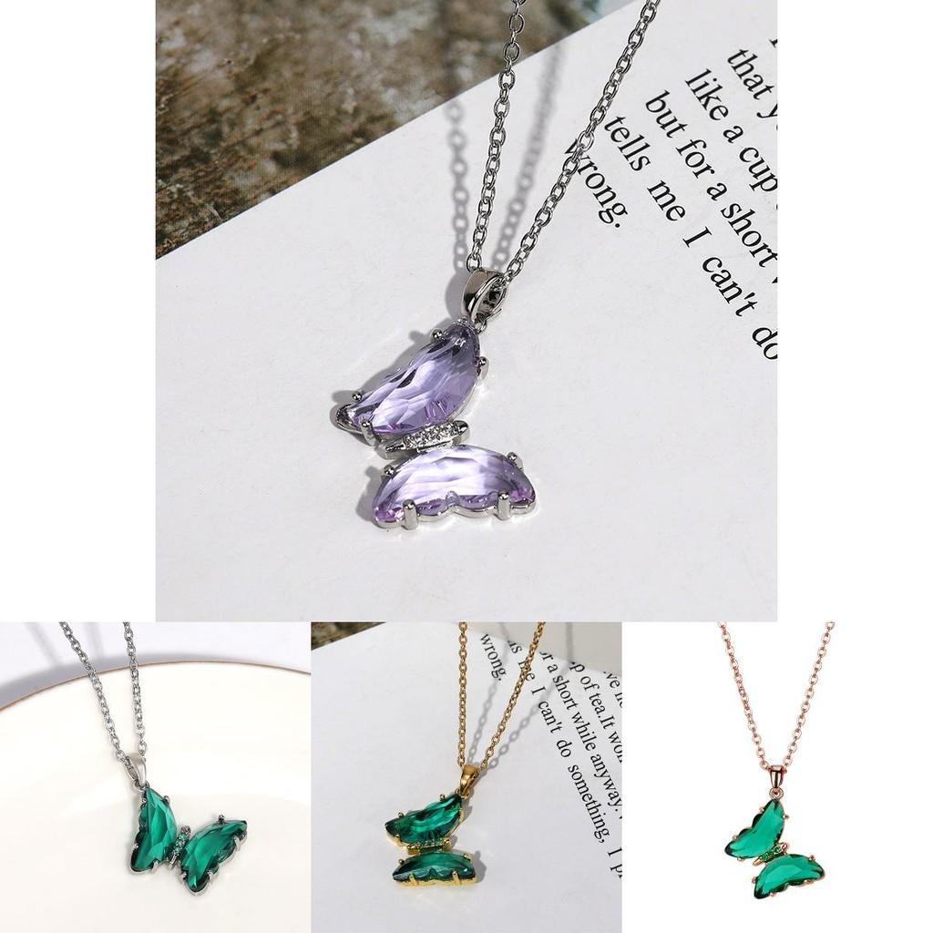 Красивое колье-чокер из титановой стали с кристаллами в виде бабочки для женщин, шикарный и модный дизайн