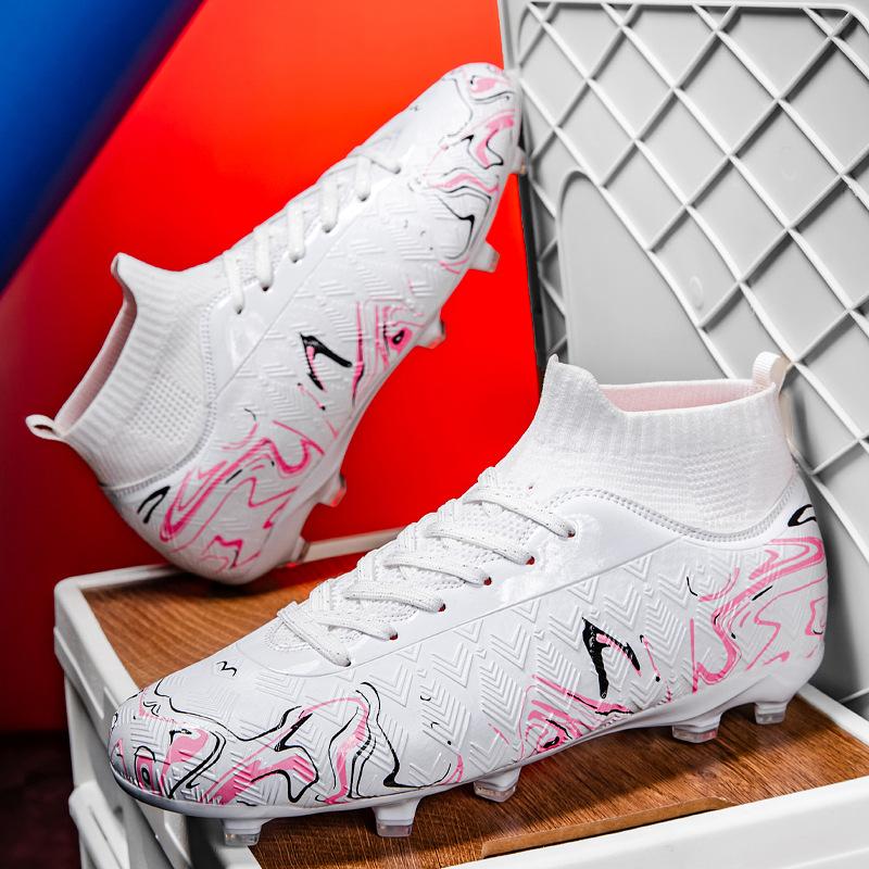 High-top football shoes men's and women's training adult-made grass spikes youth student competition sports shoes