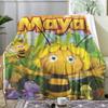 GUOYU Blanket MMaya The Bee With Flowers Throw Soft Flannel Throw Summer Blanket Lightweight Cozy Nap Blanket for Sofa Bed Travel