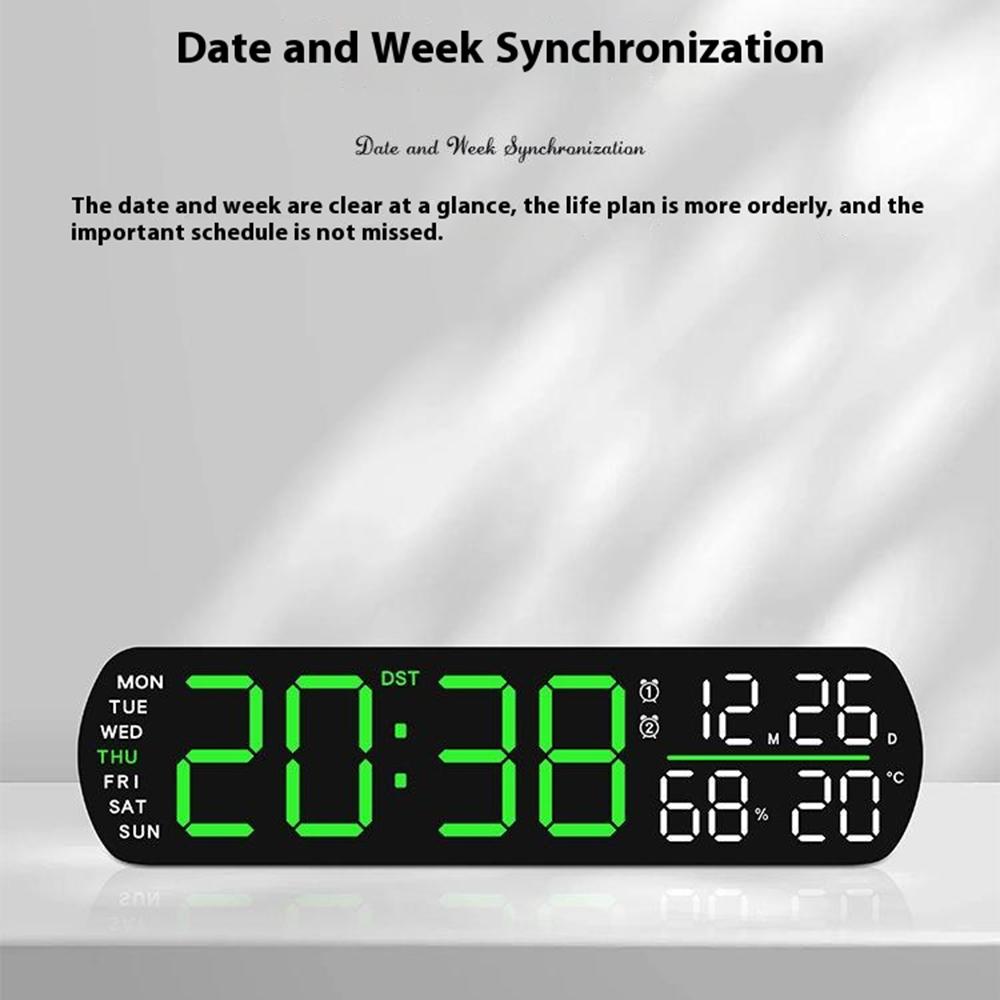 5512 Светодиодный цифровой будильник Многофункциональный дисплей времени, температуры, даты Электронные часы