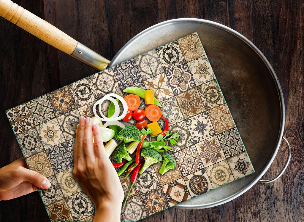 TEMPERED GLASS CUTTING BOARD 30x22 MOSAIC