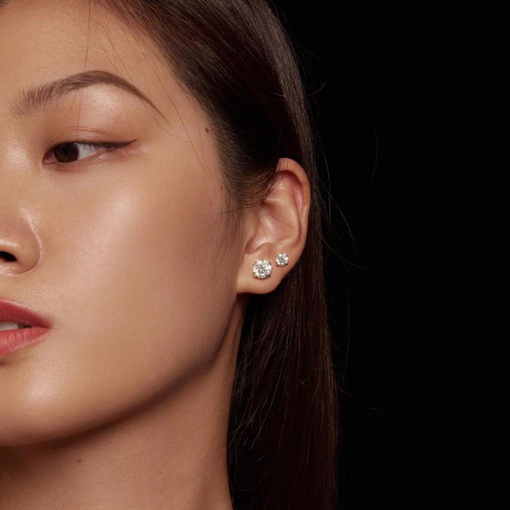 D Цвет 0,5/1CT VVS1 EX Серьги-гвоздики с муассанитом S925 Серьги с платиновым покрытием Лабораторные бриллианты Сияющий подарок на День Святого Валентина