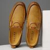 Новый стиль Мужские классические ретро лоферы Легкие удобные кожаные туфли для вождения Швейные мужские повседневные слипоны