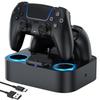 LVFAN PS5 Controller Charging PS5 Simultaneous Gamepad PS5 Peripheral Device with LED Integrated Base and Black Charger, Stand, Accessories, 2-Piece