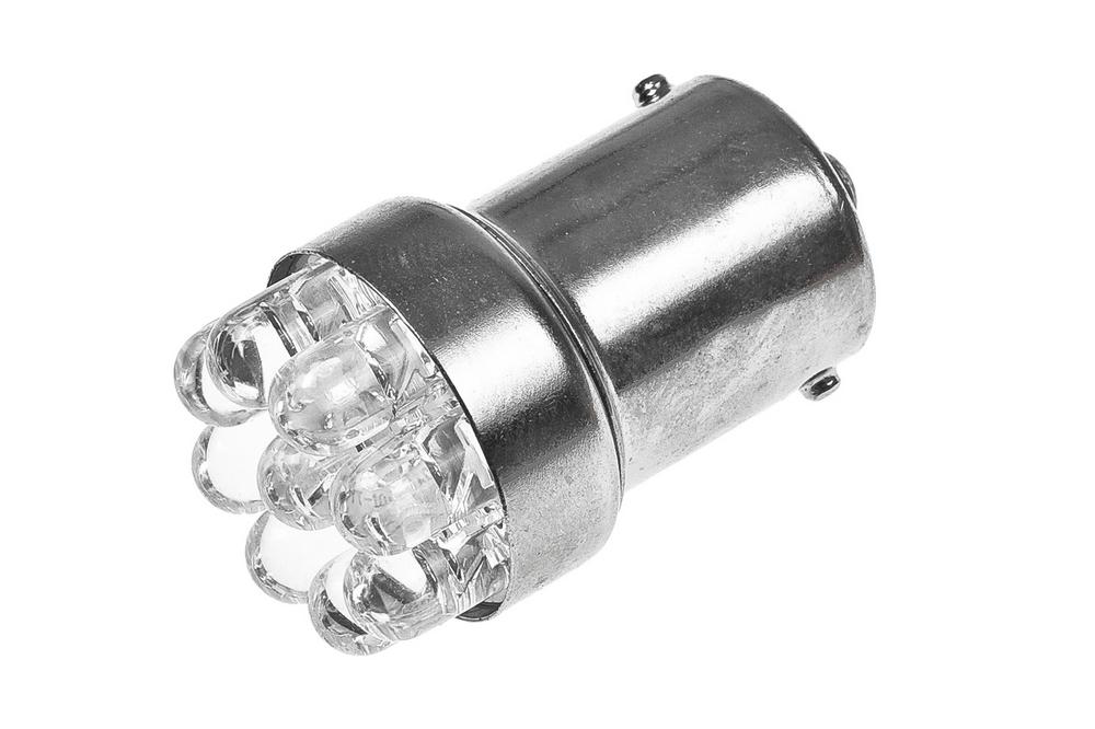 Turn signal bulb 9 LED BA15S 12V, white