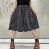 Black Washed Denim Wide Leg Pants for Women Loose Casual Denim Shorts Female Fashion The Five Part Pants Are Short Pants Women Summer