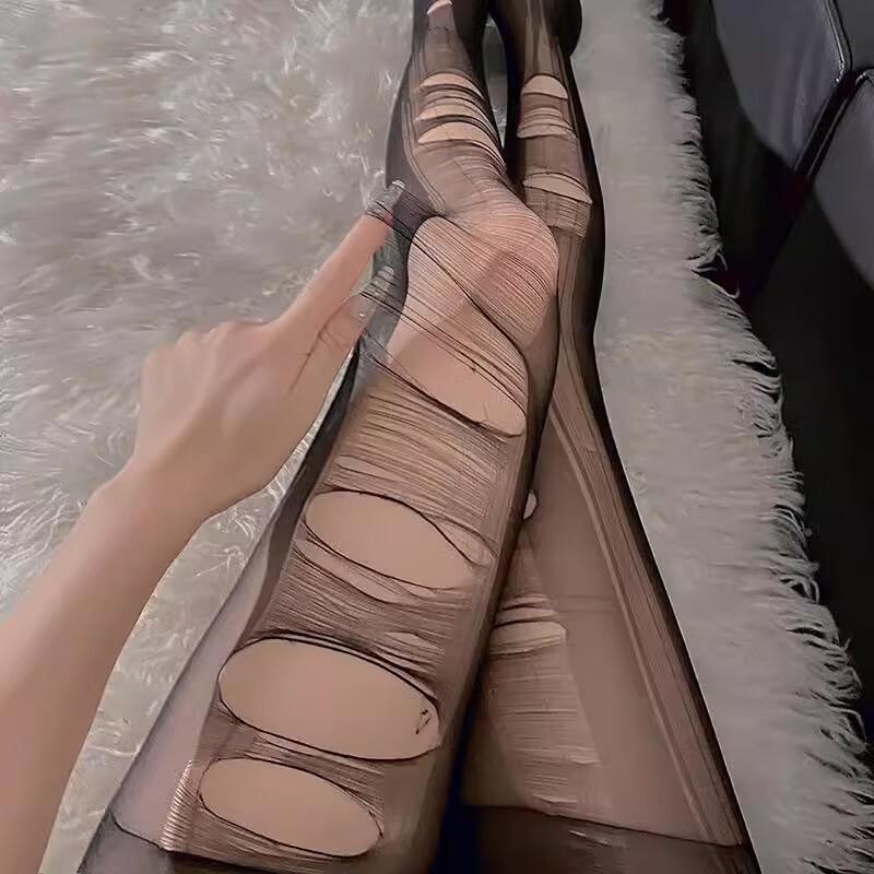 Женские сексуальные ультратонкие рвущиеся черные колготки - 4 пары