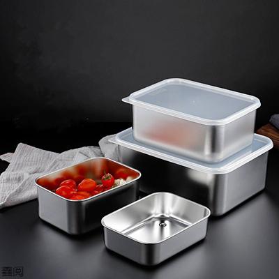 Поднос для хранения свежих продуктов из нержавеющей стали 304 с крышкой, холодильник, герметичная коробка для фруктов, контейнер для еды, кухонный контейнер для бенто