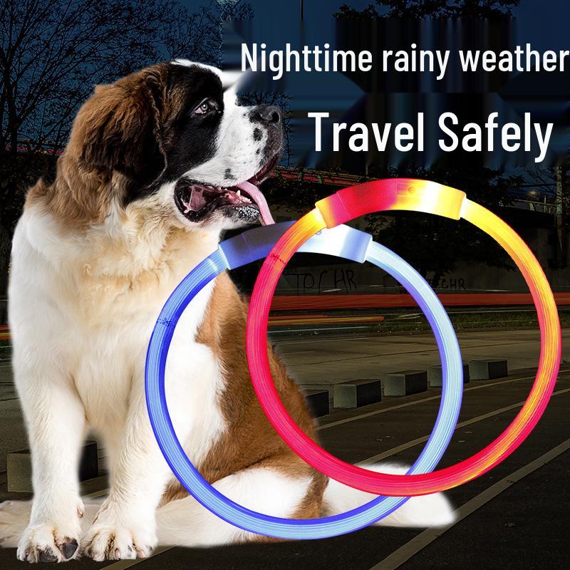 Светодиодный ошейник для собак с USB-подзарядкой - Светящийся, Подходит для всех пород