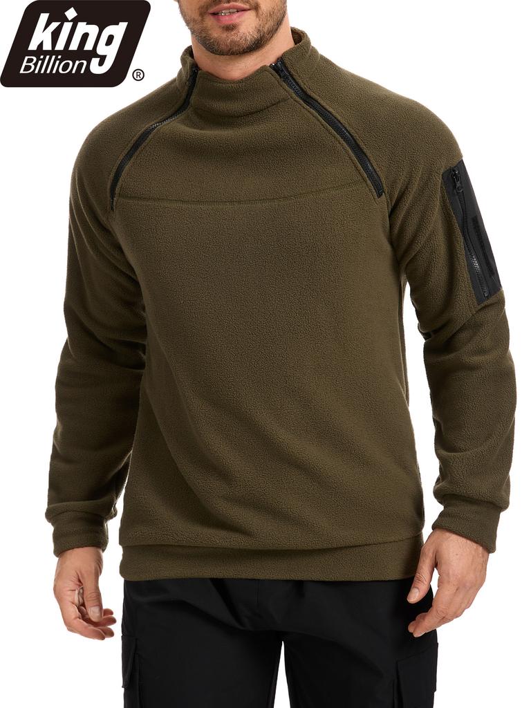 Тактический мужской пуловер с высоким воротником - Осень Зима Утепленный на флисовой подкладке С длинным рукавом Мягкий Удобный Прочный Мужская повседневная толстовка для ежедневной носки