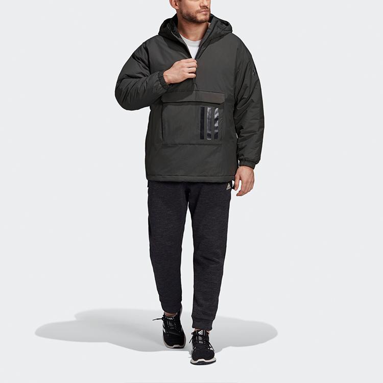 adidas Inslt Анорак Уличная ветрозащитная теплая спортивная куртка с капюшоном Мужская куртка Темно-коричневый DZ1440