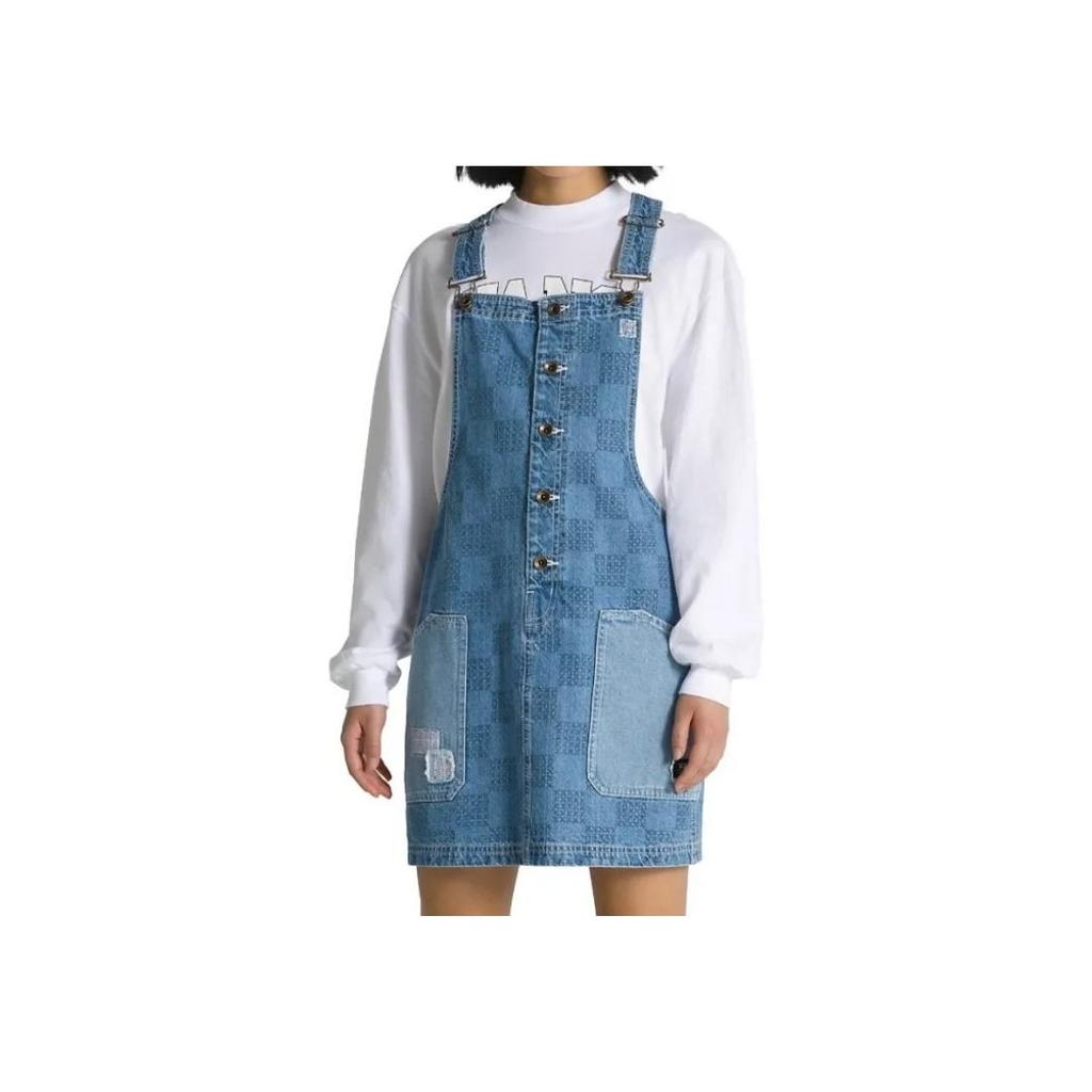 Vans Платье джинсовое без рукавов в клетку с цветными блоками Женские платья Синий VN00075R7W6