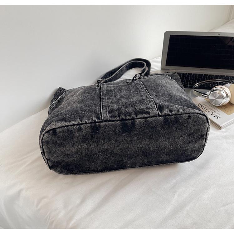 Винтажная повседневная джинсовая сумка-тоут с несколькими карманами - Модная сумка через плечо для мам 2025 года