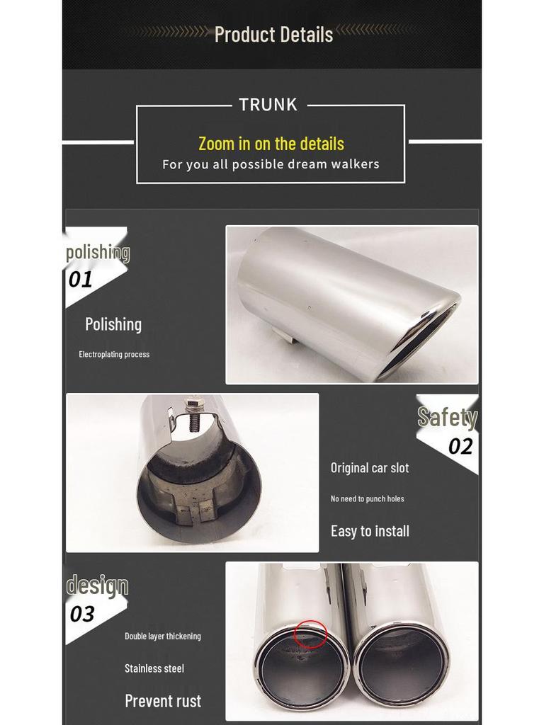 Mazda M6 Глушитель выхлопной системы из нержавеющей стали Насадки (Пара)