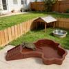 Plastic Turtle Soaking Tub with Ramp Reptiles Water Dish Turtle Water Pool  All Seasons