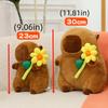 Brown Capybara Plush Doll Fluffy Capybara Stuffed Doll Lovely Flower Capybara Plush Toy  Birthday