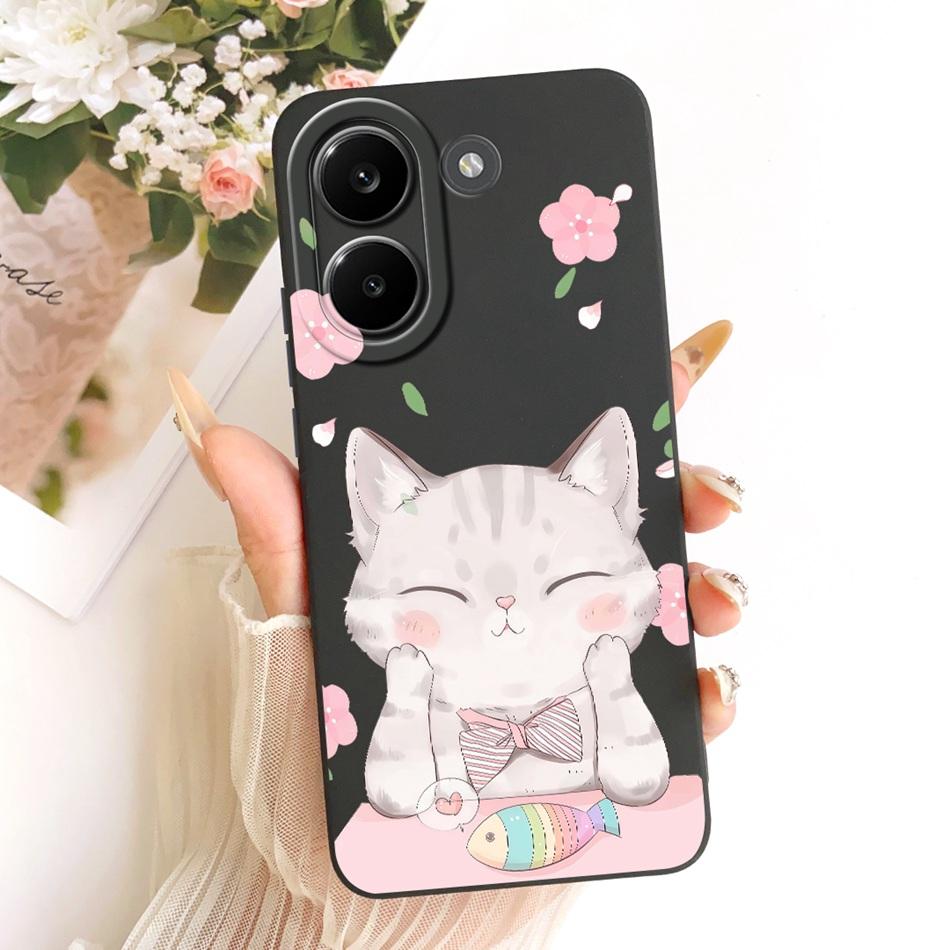 Для Xiaomi Poco X8 Pro / X8 Pro Max Милый Кот Цветок Мультяшный Чехол для Телефона Для Poco X8Pro X 8 Pro Max 5G Мягкий Силиконовый Чехол Защитные Бортики