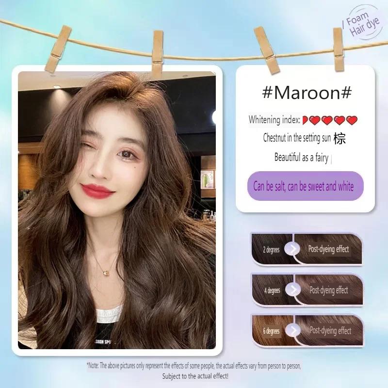 Растительная краска для волос Шампунь Перманентная пузырьковая краска Растительная краска для волос Крем-краска для блеска Мягкое восстановление волос Формула без аммиака