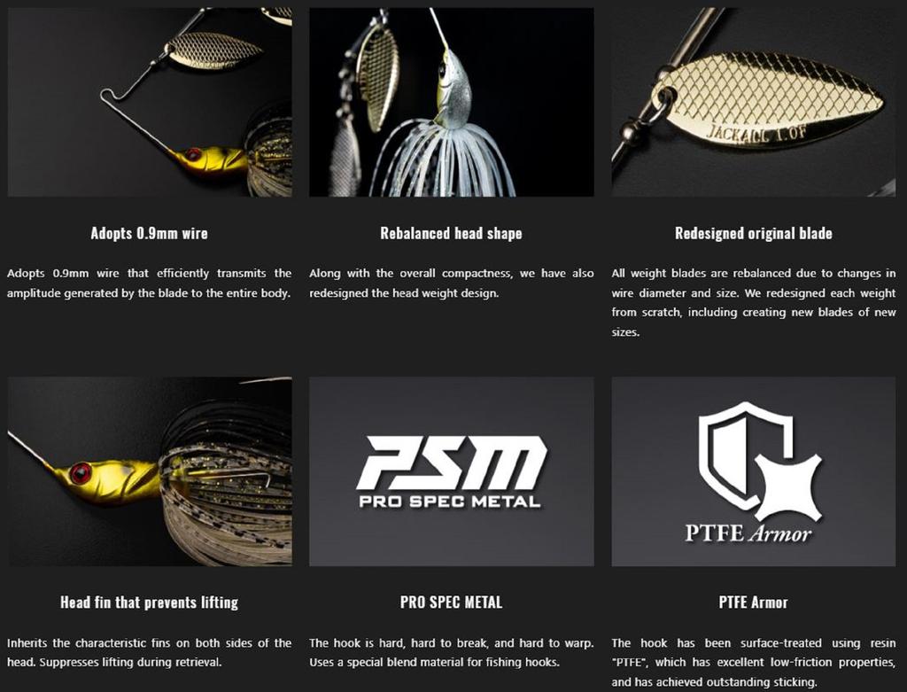 Jackall Spinner Bait Lure Super Dooon 1/2 Oz Stealth Natural Chart (9863)