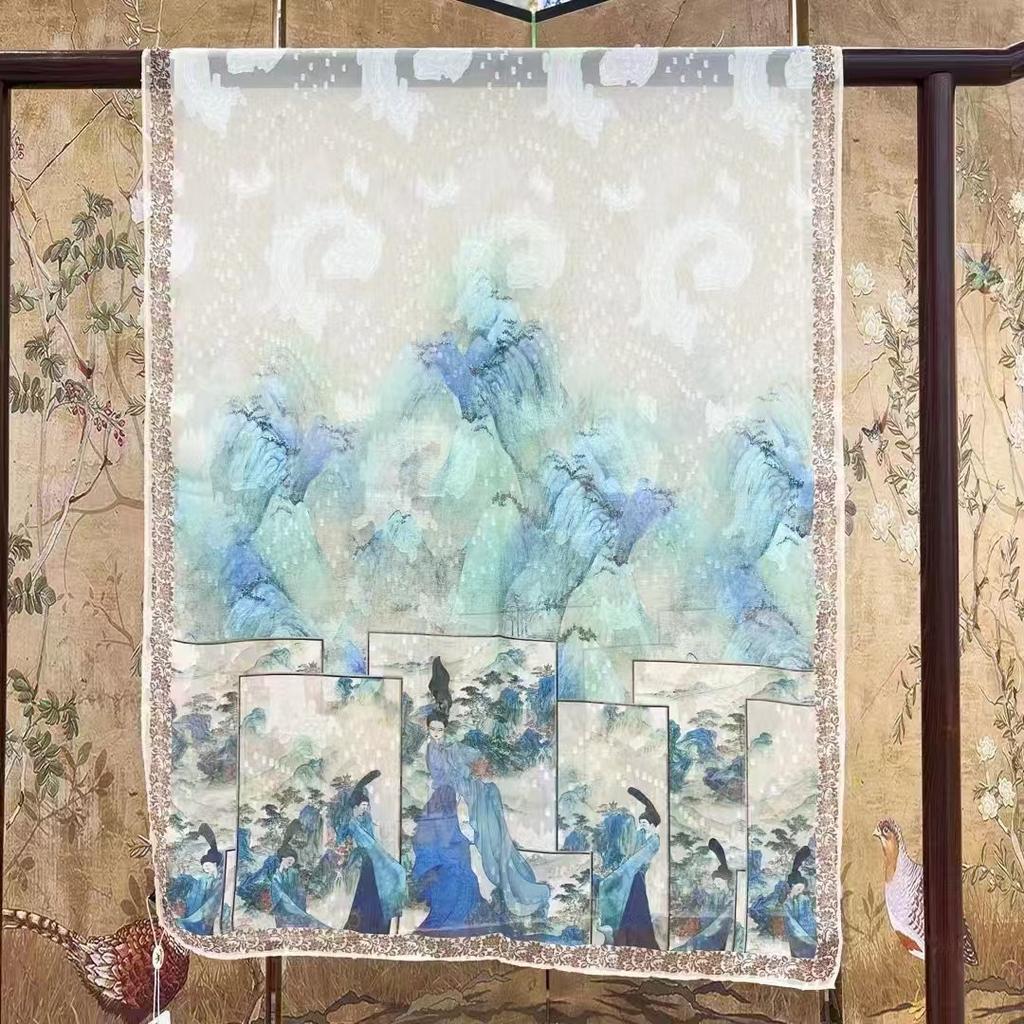 Dunhuang Handmade Flower-Cut Shawl 180 * 70 Fragrant Cloud Yarn Silk Scarf Long Jacquard Single-Sided Scarf Women