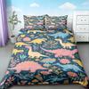 Пододеяльник Милый Динозавр Король Королева Каваи Мультяшный Дикий Динозавр Комплект Постельного Белья для Детей Мальчиков Девочек Животные Джунглей Чехол на Одеяло
