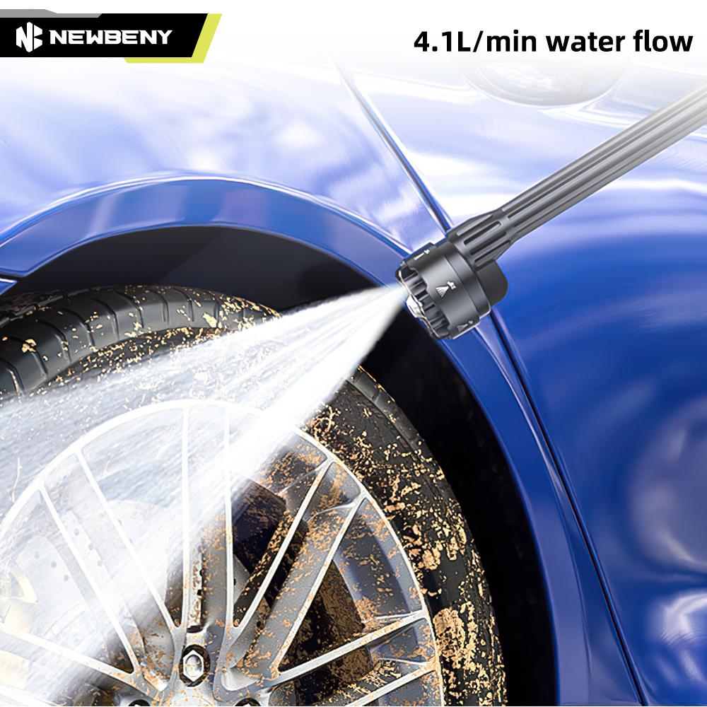Newbeny 200Bar  6 IN 1 Brushless Electric High Pressure Washer Cordless Car Cleaning Spray Gun Tools For Makita 18V Battery