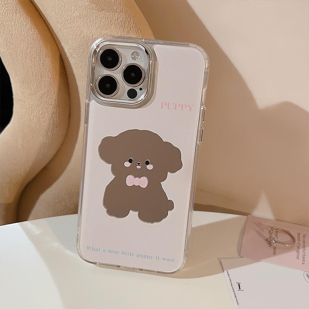 Cute Cute Dog Iphone16 Suitable for 14promax IPhone Case 15 Electroplated Mirror
