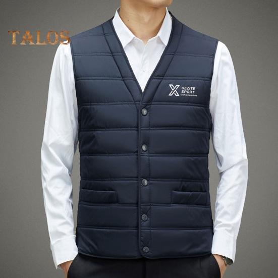 Мужской терможилет с V-образным вырезом, без рукавов, на бархатной подкладке, хлопковый жилет с карманами, однотонный, однобортный, ветрозащитный, теплый, с низом, жилет, куртка