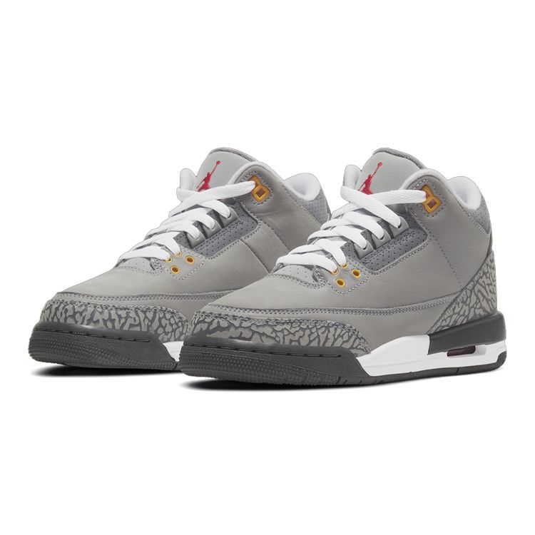 Детские кроссовки Air Jordan 3 Retro GS Cool Grey 2021 Silver Light-Graphite Orange-Pel 398614-012