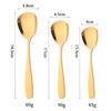 3Pcs Coffee Spoon Gold Flat Spoon Dinnerware Set 18/10 Stainless Steel Coffee Spoon Dessert Tableware Kitchen Dinnerware Set