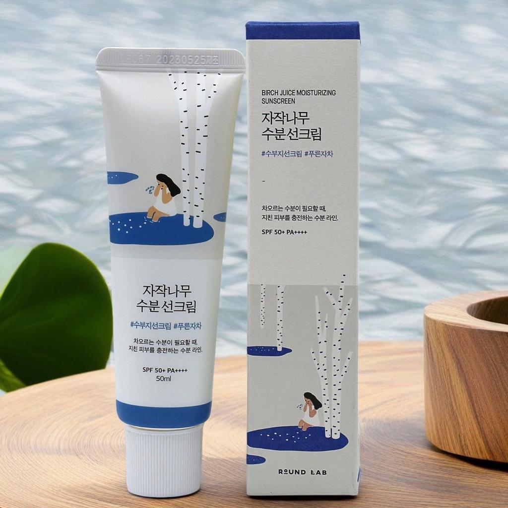 Round Lab Увлажняющий солнцезащитный крем с березовым соком SPF50+ PA++++, Нежирный, Легкий, Корейский солнцезащитный крем для лица