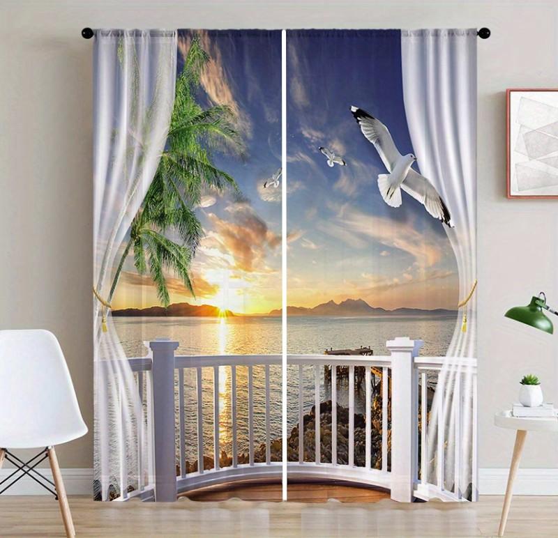 2 шт. Комнатные цветы Старинная дверь Ретро занавеска С принтом Современный стиль Кулиска Занавеска для гостиной Офис Домашнее украшение