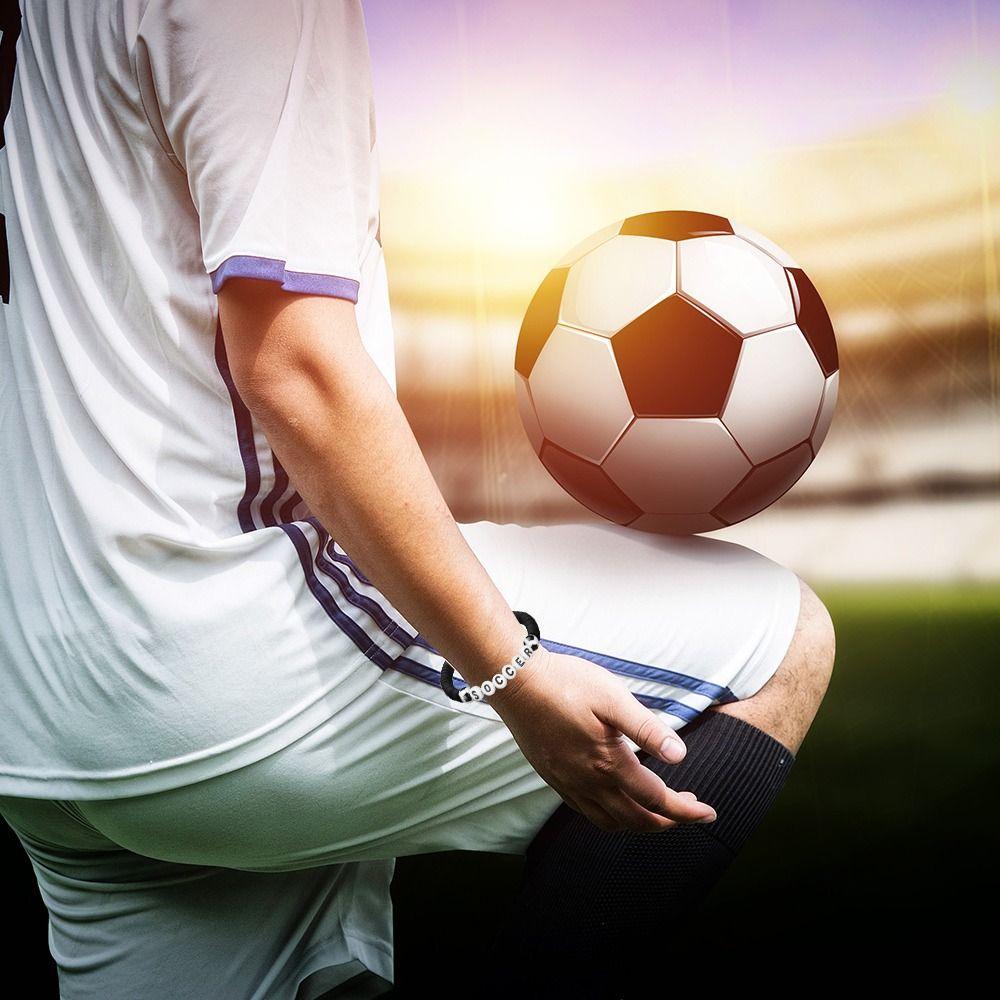 12pcs Casual Wear Football Bracelets Stackable Sports Bracelets Gift Theme Bracelets  Unisex
