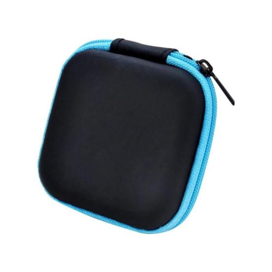 Square Mini Universal Zipper Earphone Cable Data Cord Storage Bag Case Pouch